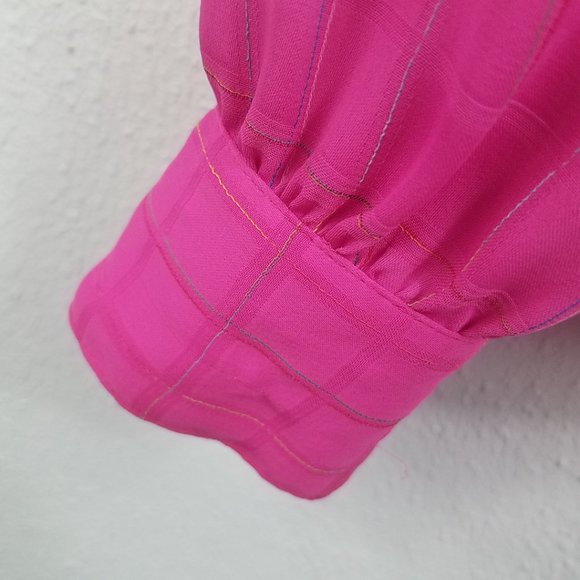 Chaus Tops Chaus Womens Hot Pink Button Down Blouse Shirt Top